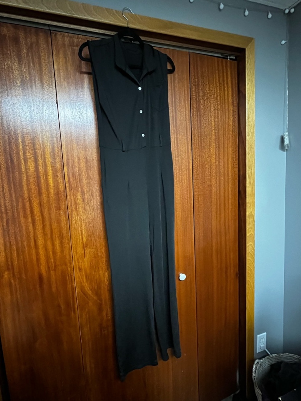 Sleeveless Black Jumpsuit - Classic Wide-Leg